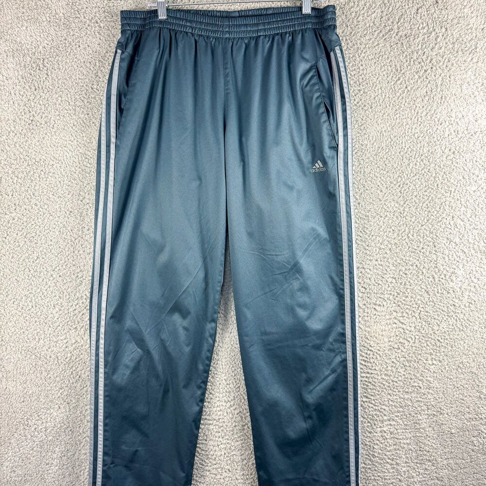 Adidas Swishy Track Pants Mens Large Gray Basketball Trefoil Run Hike Outdoor.
